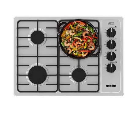 Encimera De Empotre A Gas 60cm Inox Mabe Cmg6044sd-1cl Color Gris