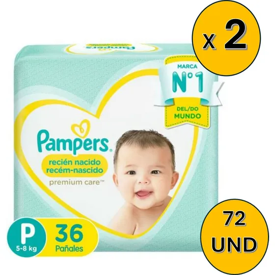 Pañales Pampers Premium Care 72 Und Talla P Pequeño (p) Sin Género