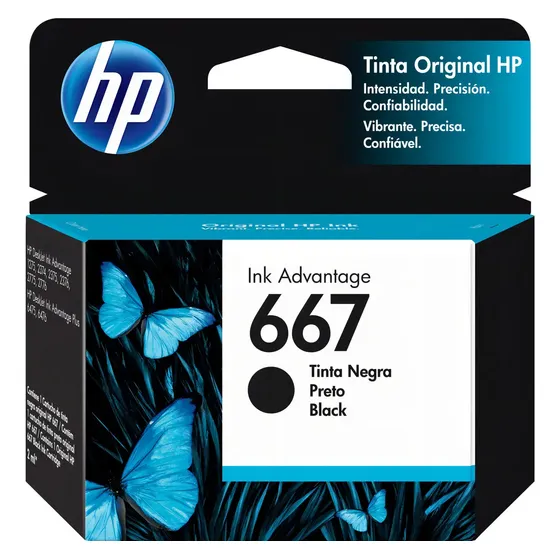 Cartucho de tinta HP 667 de color negro de 2 ml | Cuotas sin interés