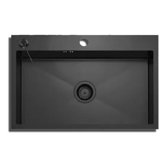 Bacha Cocina Mi Pileta Etna 718e Black Negra Dosificador Cuo