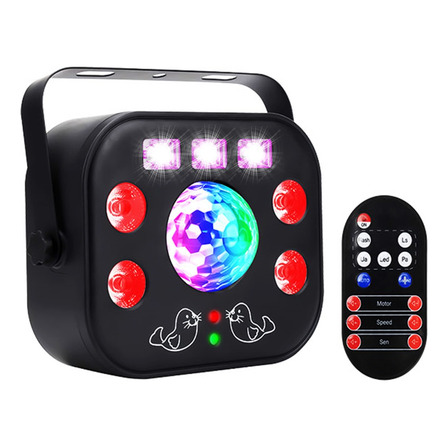 Canhão Super 5 Em 1 Globo Strobo Laser Led Uv Com Controle Canhão Super 5 Em 1 Globo Strobo Laser Led Uv Com Controle