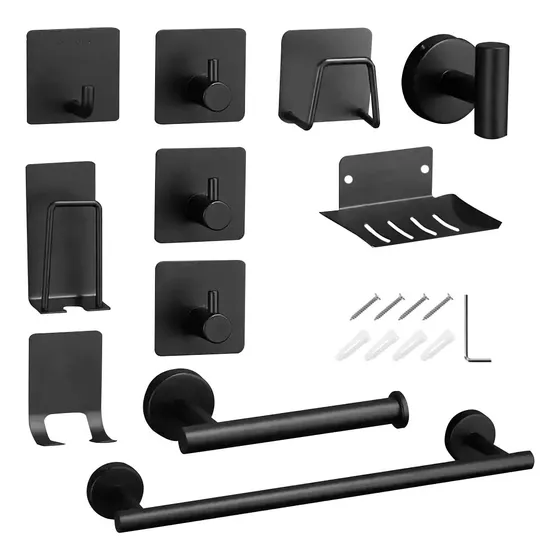 Kit Completo De Accesorios Para Baño 11 Piezas Acero Inox