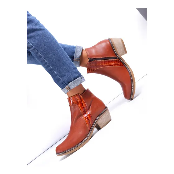 Botas Texanas Zapatos Mujer Botitas Botinetas Cuero Rojo