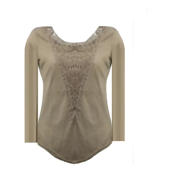 Blusa Remera Con Crochet Talle L Grande Especial Hermosa