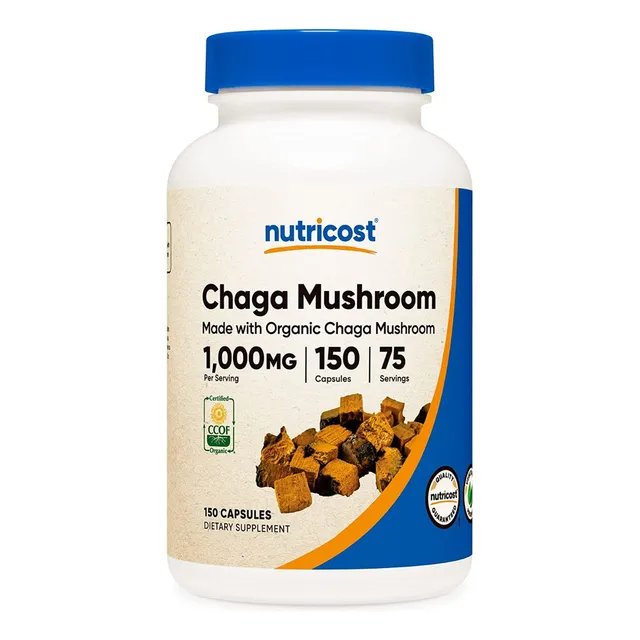 Hongo Chaga En Capsulas Suplemento 1000 Mg Con 75 Servicios Sabor Sin Sabor Nutricost