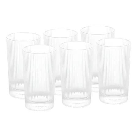 6 Copos Wolff Lines Altos De Cristal 400ml