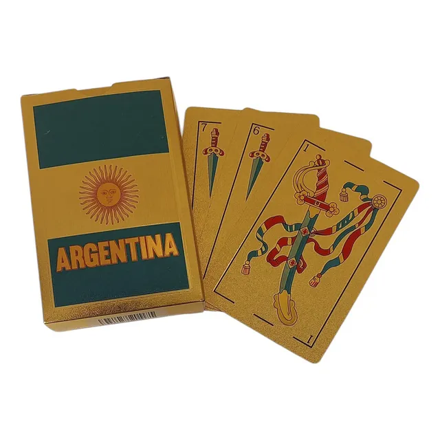 Mazo De Cartas Españolas Foil Color Dorado Diseño Exclusivo