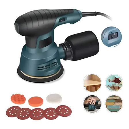Lijadora Orbital Profesional Hoja 300w Para Madera Y Metal Color Gris