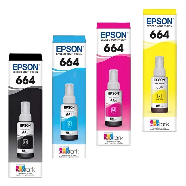 Pack 4 tintas Epson 664 negro cyan amarillo magenta