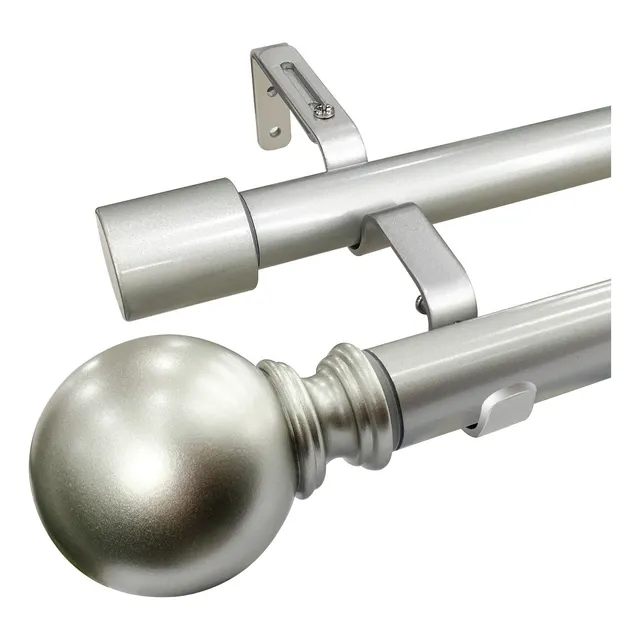 Tubo Doble De Cortineros De Metal Ajustable A Maximo 230cm