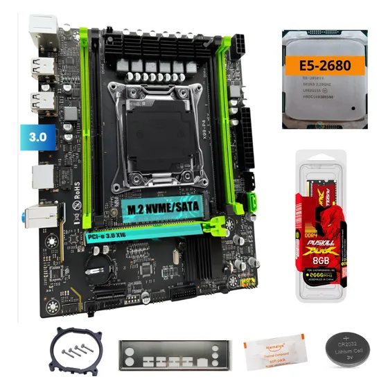 Kit Xeon Placa Mae X99 Intel + Cpu + Memoria Ddr4 8gb Preto