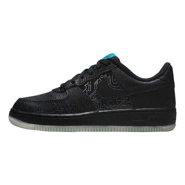 Nike Youth Air Force Low Gs Space Jam Chip Computadora Negro