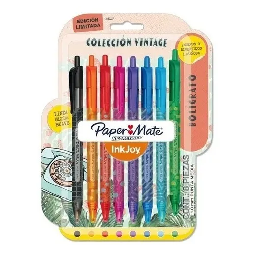 Lapiceras Boligrafo Retractiles Paper Mate Inkjoy X8 Vintage