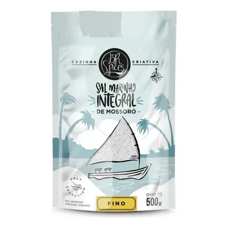 Sal Integral De Mossoró Marinho Fino 500gr Br Spice
