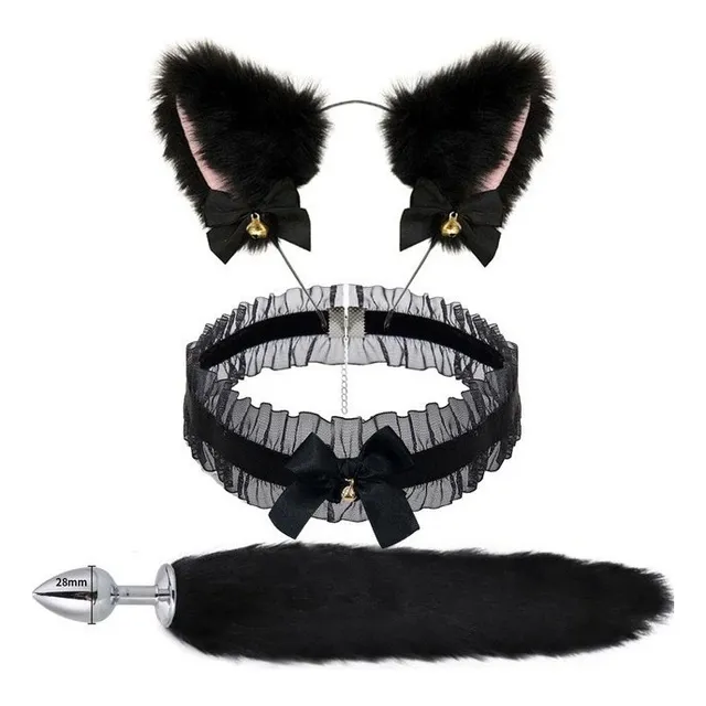 New Cola Zorro Zorra Disfraz Orejas Plug Juguete Parejas Cosplay