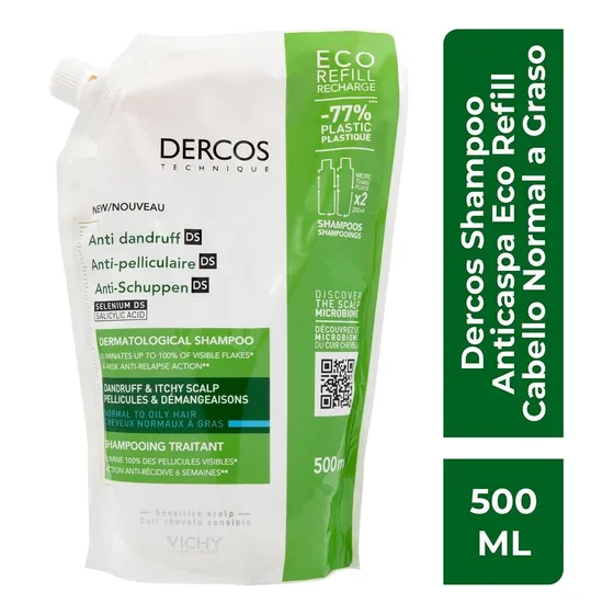 Champu Vichy Eco Refill 500 Ml Anticaspa Cab. Normal A Graso