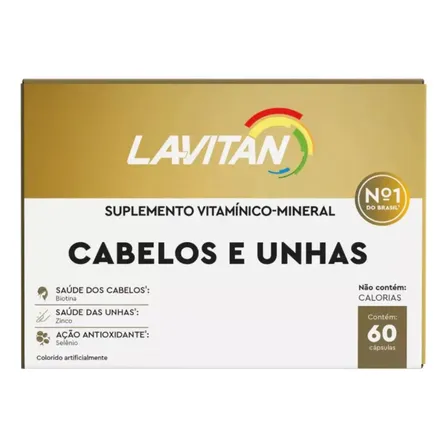 Lavitan Vitamina Para Cabelos E Unhas Com 60 Cápsulas Sabor Neutro Sem Sabor