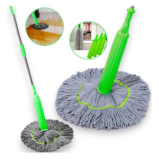 Esfregão Mop De Limpeza Auto Torção 360° Microfibra Giratóri Esfregão Mop De Limpeza Auto Torção 360° Microfibra Giratóri
