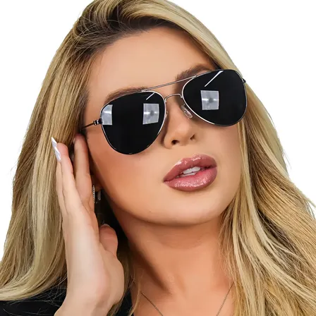Óculos De Sol Aviador Unissex Elegante Proteção Uv 400