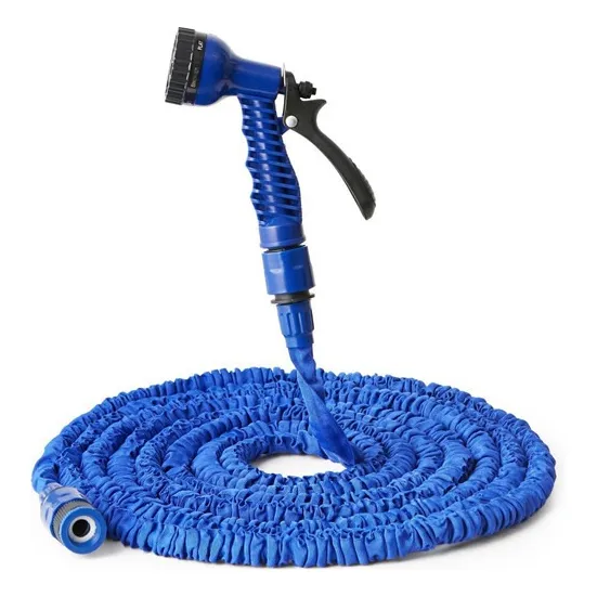 Manguera Flexible Expandible 22.5 Metros Pistola Jardin Color Azul