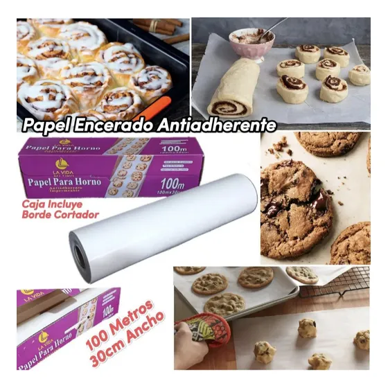 Papel Parafinado Para Hornear Reposteria Rollo 100 Metros