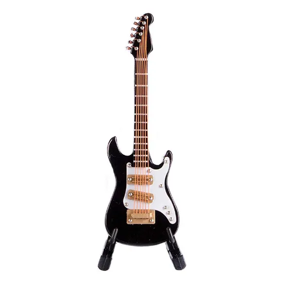 Guitarra Electrica Coleccionable Casa Muñeca Miniatura Funda