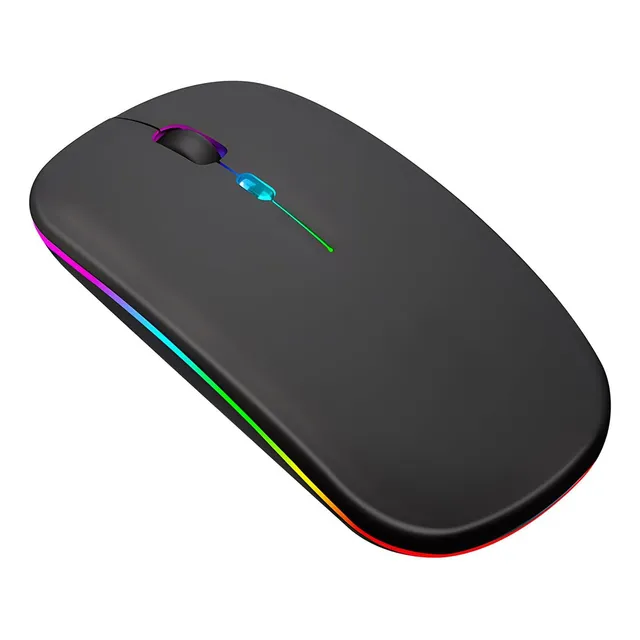 Ratónes Mouse Inalámbrico Recargable Silencio Led Ajusta Dpi Color Negro