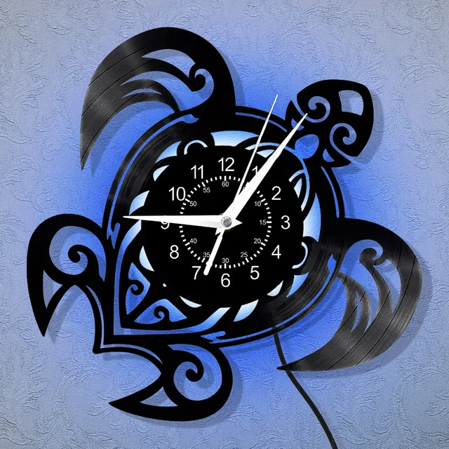 Reloj Pared Disco Vinilo Tortuga Regalo Marina Para