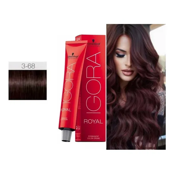  Igora Royal 60ml N° 3.68 Castaño Oscuro Marron Rojo