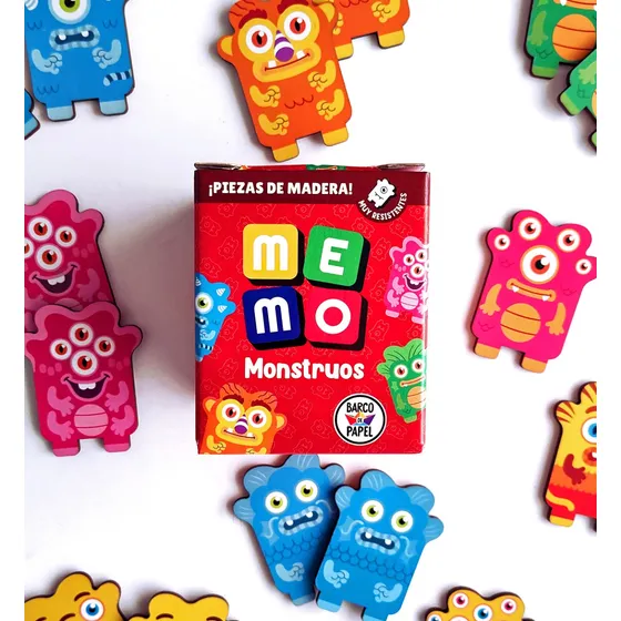 Juego De Memoria Para Niños Me Mo Monstruos Barco De Papel