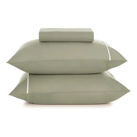 Jogo Cama King 160 Fios 100% Algodão Soft Noah Karsten Verde Liso