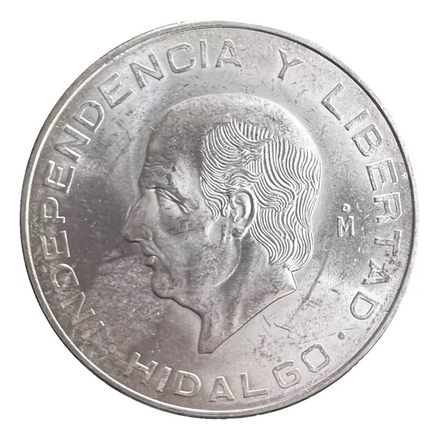 Moneda $10 Pesos Hidalgo Grande Plata Ley 0.900 Año 1956