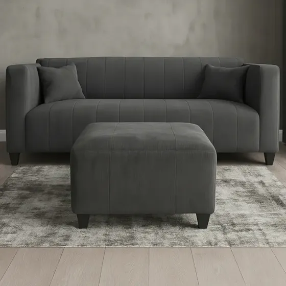 Sillón Viggo Porto 180x80 Cm Con Almohadones Y Banqueta