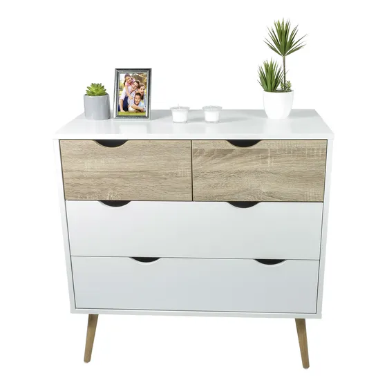 Cajonera Mueble Organizador Top Living Aloe para recamara color blanco