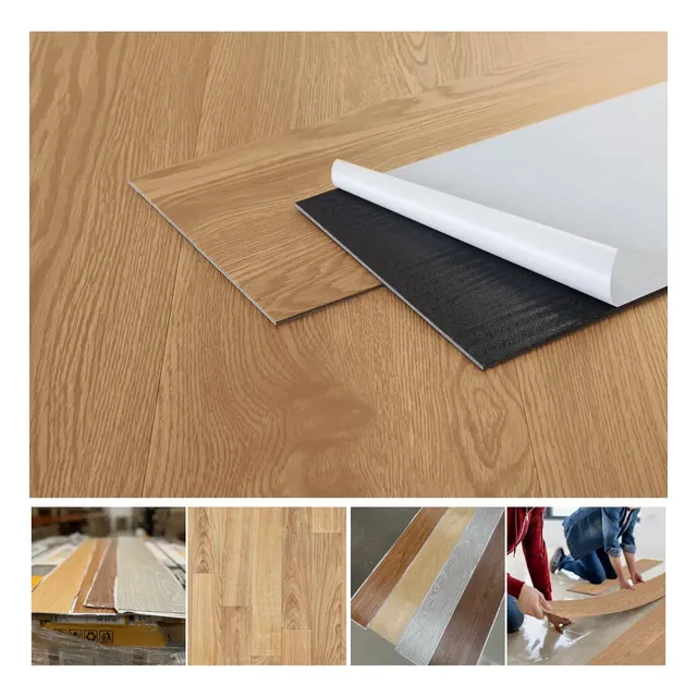 Piso Vinílico Autocolante Régua Adesiva Madeira Pdeals Marrom-claro Carvalho Premium