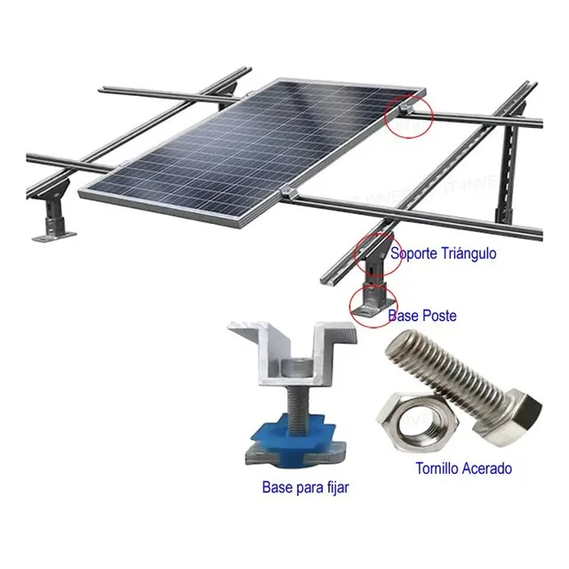 Sa- Base Poste Para Instalación De Panel Solar