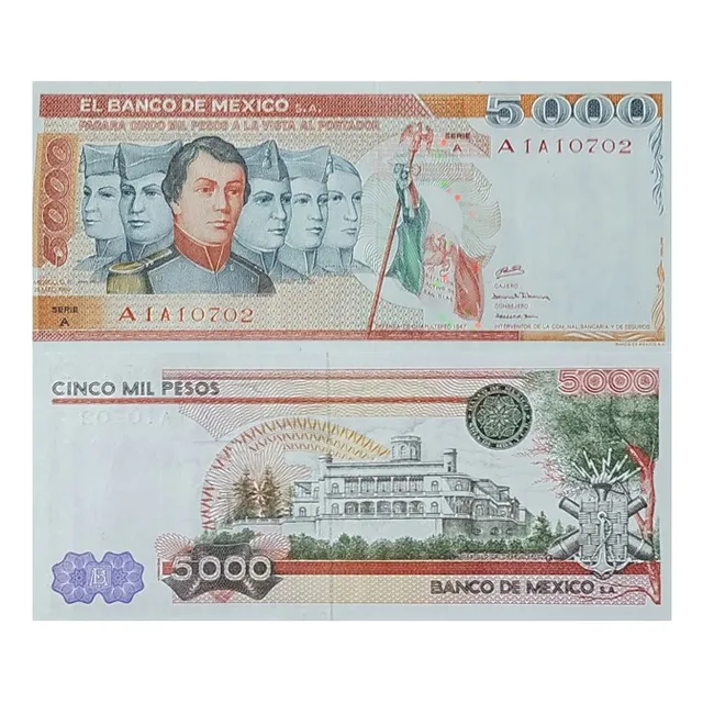 Billete 5000 Pesos Niños Heroes 1980 Serie A Sa Sin Circular