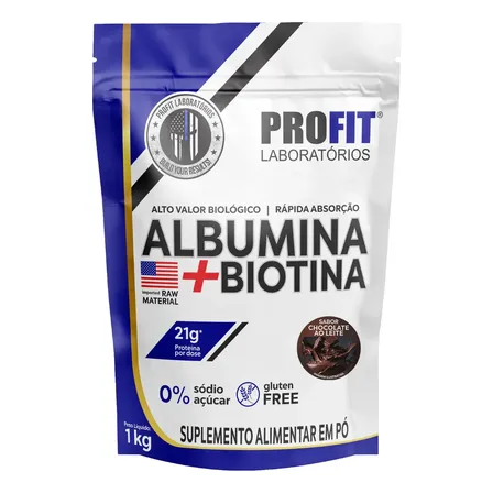 Suplemento Em Pó Profit Labs Albúmina Sabor Chocolate Em Refil De 1000g