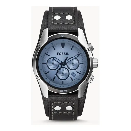 Reloj pulsera fossil Coachman con correa de cuero color negro