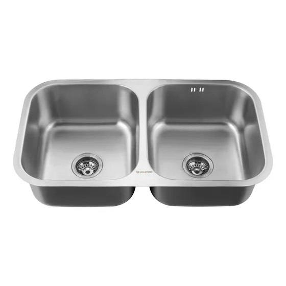 Lavaplatos Doble Bajo Cubierta 820 X 460 Splendid Acero Inox Color Plateado