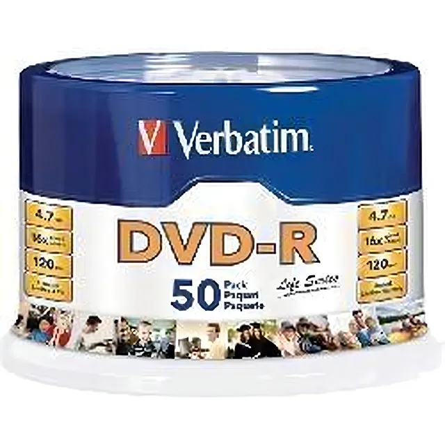 Disco virgen DVD+R Verbatim de 16x por 50 unidades