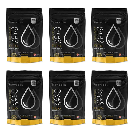 Pack 6 Meses Colageno Flex+ Recharge Giovegen Huesos Fuertes