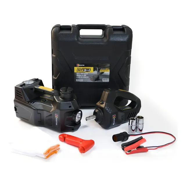 Gata Compresor Y Llave Impacto Krafter Electrica Para Auto