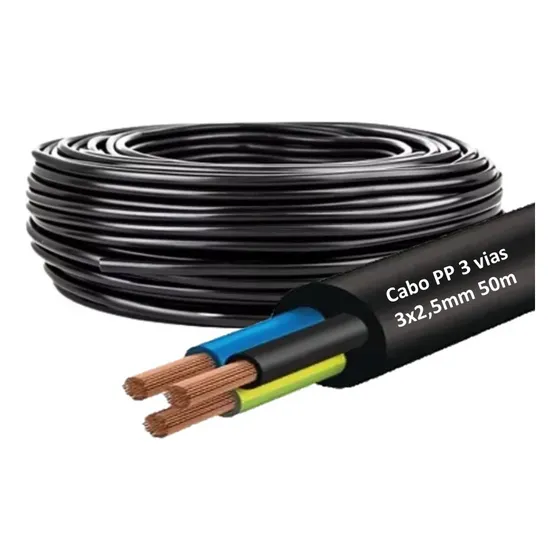 Cabo Pp (3 Vias) 3x2,5mm C/50m - Para  Extensões Elétricas