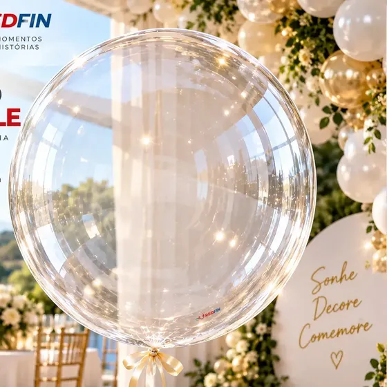 Balão Bubble Bobo 24 Polegadas Transparente 50un Balão De Festa Balao Grande Transparente Balão Cha Revelacao Balao De Formatura Balao Para Pendurar Balao Para Festa E Casamento Redfin
