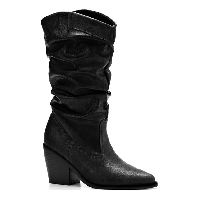 Bota Feminina Lumiss Western Texana Slouchy Enrugada