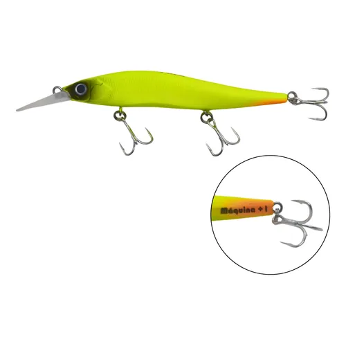 Isca Para Tucunaré - Yara Máquina+1 98mm Com Barbela Maior Cor 56 - Verde Limão