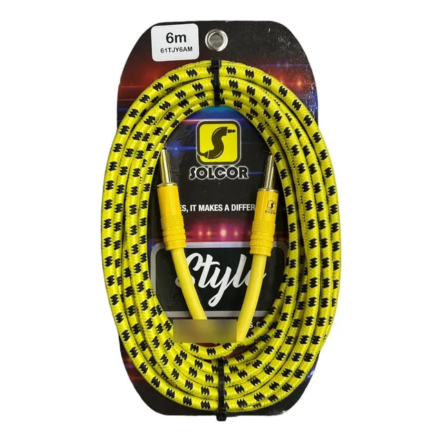Cable Tela De PuLG 6.3 A Plug 6.3  De 6 Metro Solcor Style 