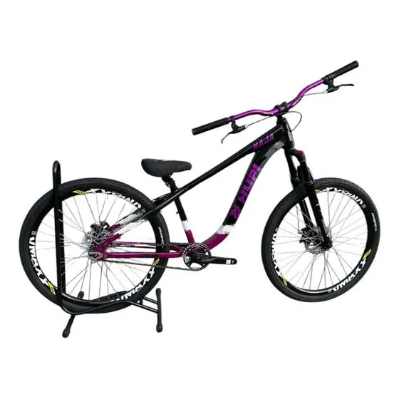 Bicicleta Hupi Naja Preto/roxo/branco Aro 26 Ganc Horizontal