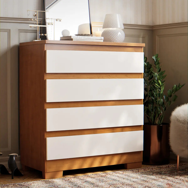 Cômoda 4 Gavetas Para Quarto De Casal Multiuso Organizadora De Roupas Com Pés Cor Off Nature Nature Off Cômoda 4 Gavetas Para Quarto De Casal Multiuso Organizadora De Roupas Com Pés Cor Off Nature Nature Off